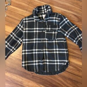 Cat & Jack Gray and White Plaid Shirt